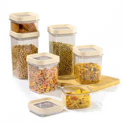 Cello Airlock Canister Set (6 Pcs, White)