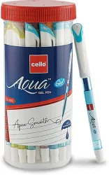 Cello Aqua Blue Gel Pens – 25 Pack