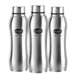 CELLO Aqua Pro Stainless Steel Water Bottle 1000ml Set of 3 Pcs