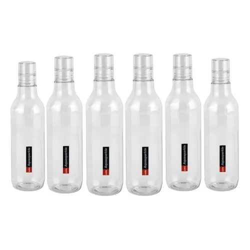 Image of CELLO Aqua Sparkle Bottle Set of 6, 1000ml, Clear | 100% food grade | Leak proof and Break proof | 