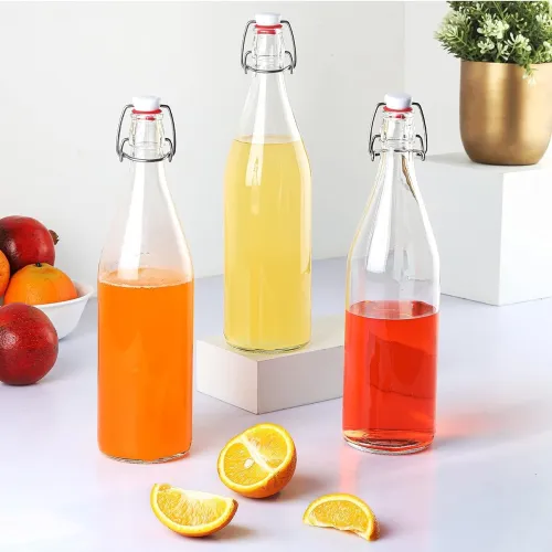 Image of CELLO Aquaria Glass Water Bottle Set of 3 Pcs For Daily Use 1000 ml,