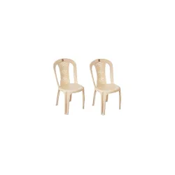 Cello Arc Chair Set of 2, Marble Beige 
