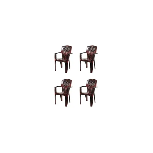 Image of Cello Aristo Plastic Set of 4 Chairs,Rosewood, 20 * 35 inches