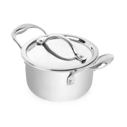 CELLO Armour Induction Base Tri-Ply Casserole with Stainless Steel Lid, Food Capacity - 2.5Ltr, 18cm
