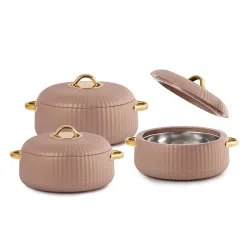 CELLO Aurum Insulated Casserole Hot Pot Box Set of 3 Pcs (1000ml, 1000ml, 1500ml) 