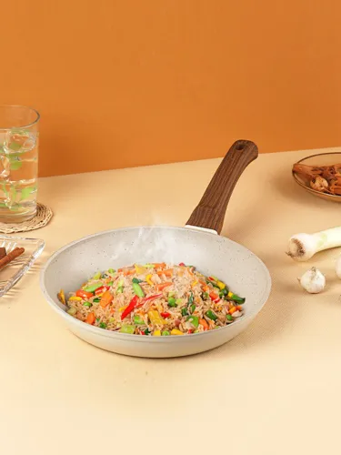 Image of Cello Beige Aluminium Castello Die Cast Induction Taper Frying Pan