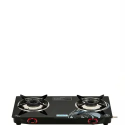 Cello Black Glass Top 2 Burner Automatic Gas Stove