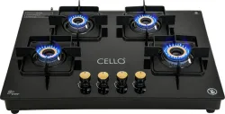CELLO Black Pearl Glass Hob Cooktop 4 Burners