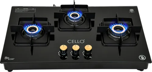 Image of CELLO Black Pearl Glass Hob Top Cooktop Manual Ignition