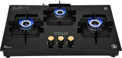 CELLO Black Pearl Glass Hob Top Cooktop Manual Ignition