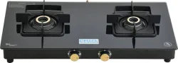 Cello Black Pearl 2 Burner Glass Top Gas Stove
