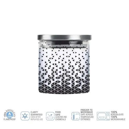 Image of CELLO Borosilicate Glass Jar with Steel Lid – 700ml