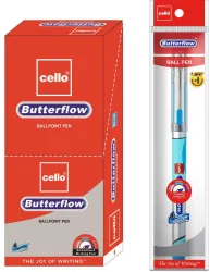 Cello Butterflow Ball Pen (Pack of 10, Ink Color - Blue)