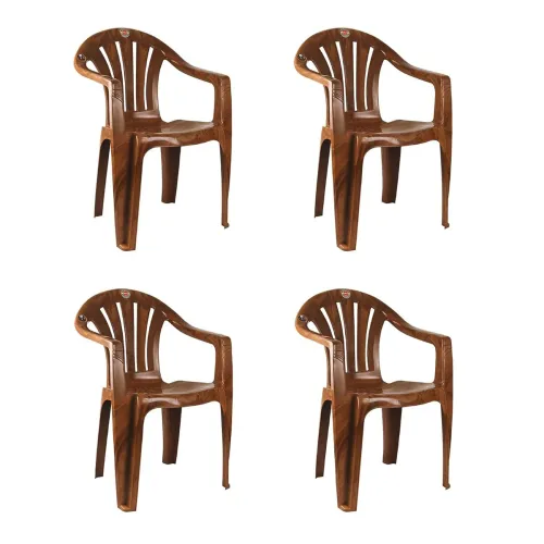 Image of Cello Capri Arm Chair (Sandalwood Brown, Set of 4) 