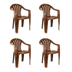 Cello Capri Arm Chair (Sandalwood Brown, Set of 4) 