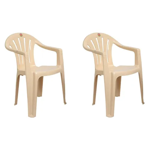 Image of Cello Capri Chair Set (Plastic, Beige, Pack of 2)