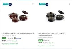 Cello Casseroles upto 62% Discount