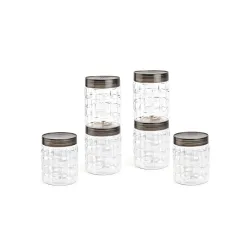 CELLO Checkers PET Canister Set of 6 (650 ml)