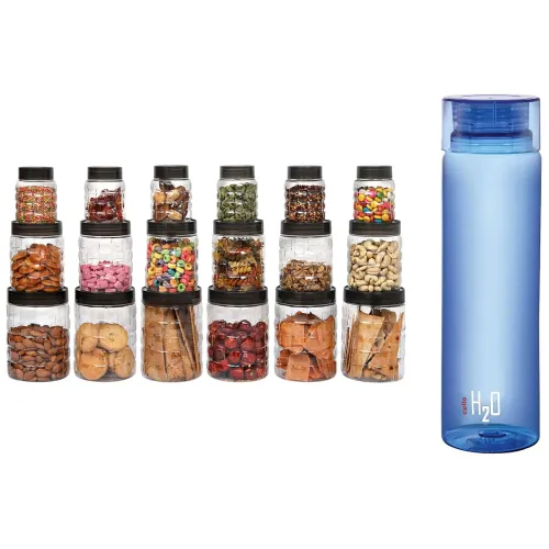 Image of Cello Checkers Plastic PET Canister Set, 18 Pieces