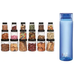 Cello Checkers Plastic PET Canister Set, 18 Pieces