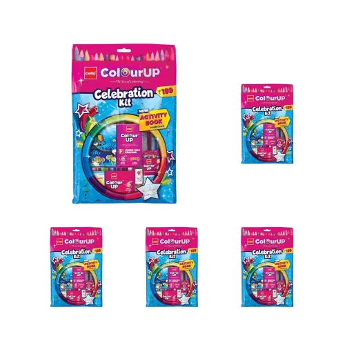 Image of Cello ColourUp Celebration Kit | Colouring Kit includes includes Crayons, Sketch Pens, Coloured Pens & Activity Book | I