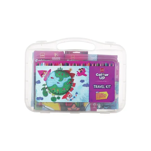 Image of Cello ColourUp Travel Kit | Includes Crayons, Colour Pencils, Sketch Pens, Clay, DIY Passport & Bag Tag | Travel Friendl