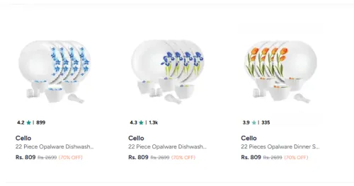 Image of Cello Dazzle Dinner Set From ₹763