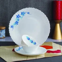 Cello Dazzle Opalware Dinner Set (18 Units, Blue Swirl)