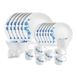 Cello Dazzle Series Blue Swirl Opalware Dinner Set 28psc