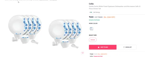 Image of Cello Dazzle Series Dishwasher 22 Piece Dinner Set