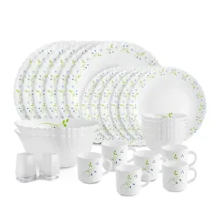 Cello Dazzle Tropical Lagoon Opalware Dinner Set, 28 Pcs (White)