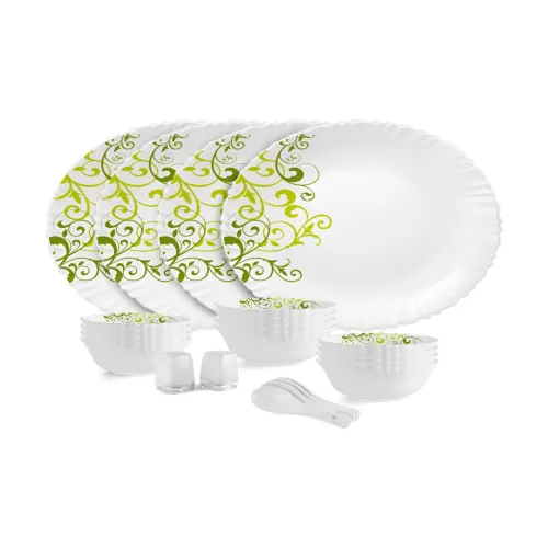 Image of Cello Dazzle White Opalware 22-Piece Dinner Set