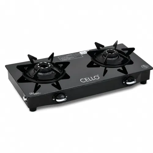 Image of Cello Dezire Plus 2 Burner Toughened Glass Gas Stove