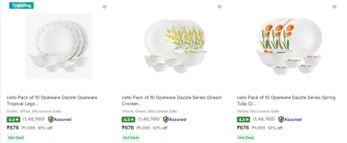 Image of Cello Dinner set Minimum 50% Discount
