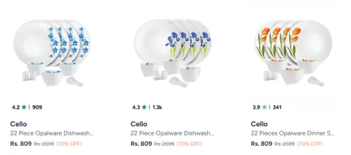 Image of Cello Dinner Set starting @ ₹809