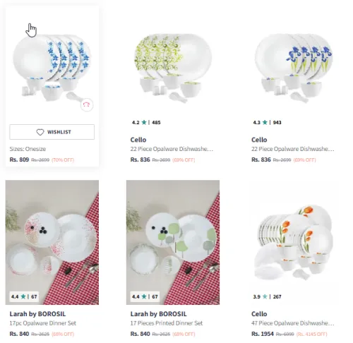 Image of Cello Dinner Set Starting at ₹809