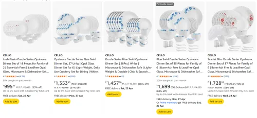 Image of CELLO Dinner set upto 50% discount 