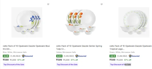 Image of Cello Dinner Sets Starting @ ₹599