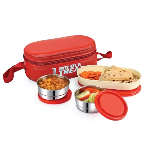 Image of CELLO Double Treat Stainless Steel Lunch Box