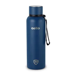 CELLO Duro Kent Stainless Steel Hot and Cold Water Bottle 750 ml Dark Blue
