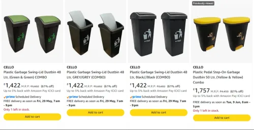 Image of Cello Dustbins at minimum 60% Discount