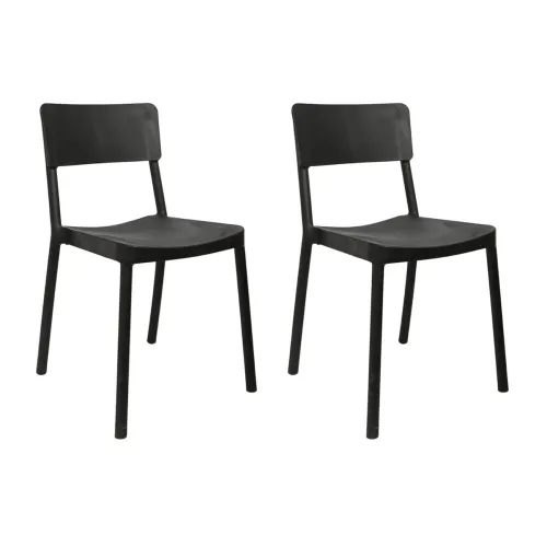 Image of Cello Eskimo Chair Set Pack of 2 -Black | 3 Years Warranty | Strong and Durable 3 Years Warranty