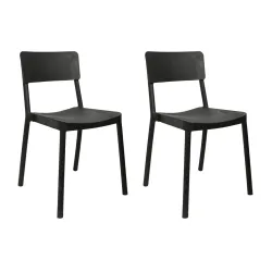 Cello Eskimo Chair Set Pack of 2 -Black | 3 Years Warranty | Strong and Durable  3 Years Warranty