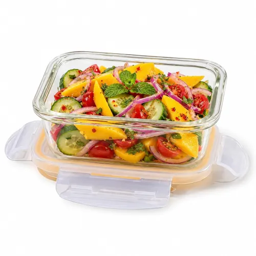 Image of CELLO Fit & Fresh Rectangle Lunch Box Container for Daily Use 370 ml, Clear