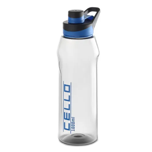 Image of CELLO Fitbe Sipper Cap Water Bottle, 1000ml Black Blue