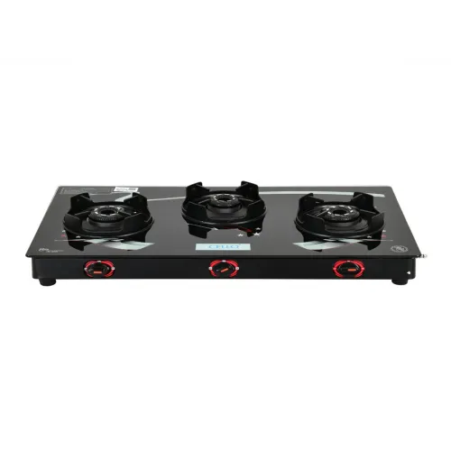 Image of Cello Glass 3 Burners Manual Gas Stove