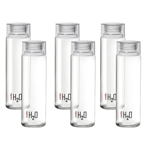 Image of CELLO H2O Glass Water Bottle 920ml Set of 6