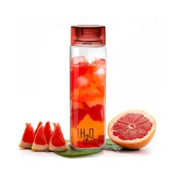CELLO H2O Glass Water Bottle 920 ml, Red