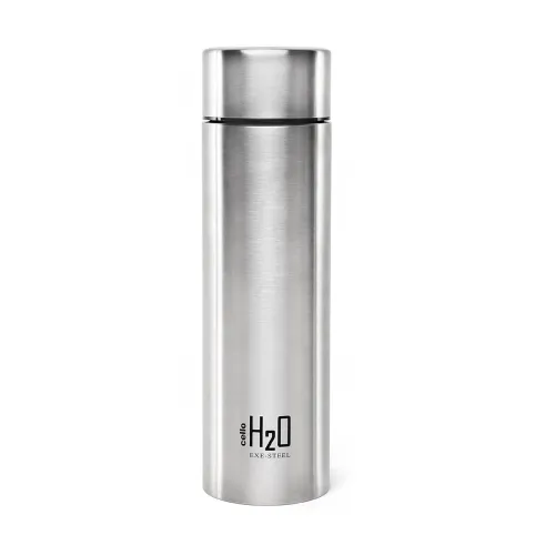 Image of CELLO H2O Stainless Steel Water Bottle For Office & Daily Use 1000 ml, Silver | Single Wall Freezer & Fridge Safe