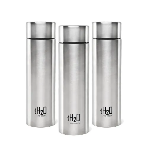 Image of CELLO H2O Stainless Steel Water Bottle For Office & Daily Use Set of 3 Pcs